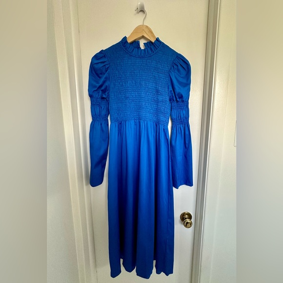 Kitri Juliette Blue Smocked Dress Size 2 - Picture 4 of 7